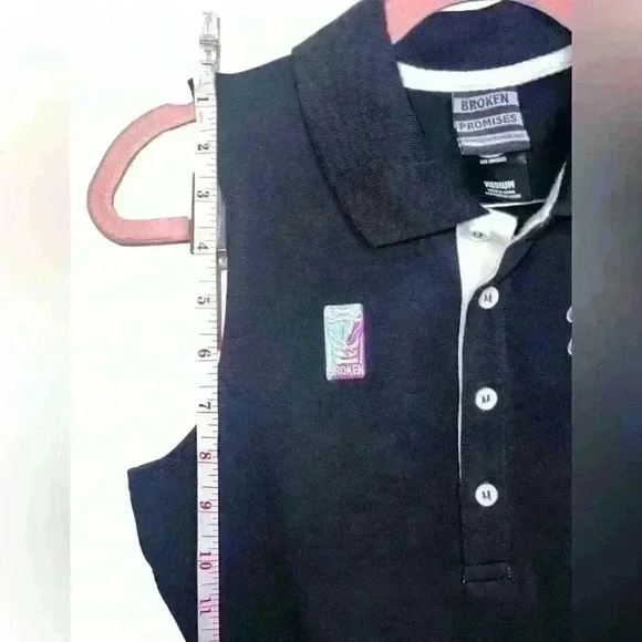 Broken Promises Black Sleeveless Collared Bodycon Graphic Polo Street Wear Dress - Picture 4 of 6